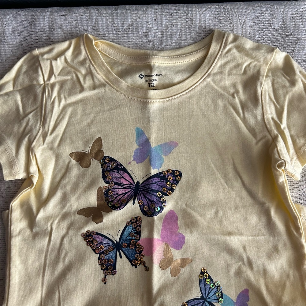 5 for $25 - Yellow with Butterflies Kids Shirt - NWOT